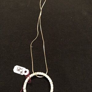 Dazzling Silver Pendant Necklace 1.5” diameter